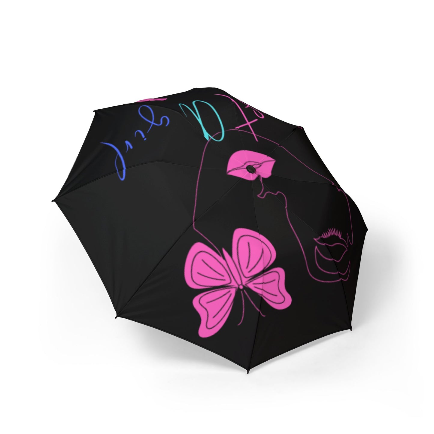 Chic Art Print Umbrella | Semi-Automatic Foldable Umbrella for Rainy Days, Stylish Travel Accessory, Gift for Her, Unique Fashion Statement