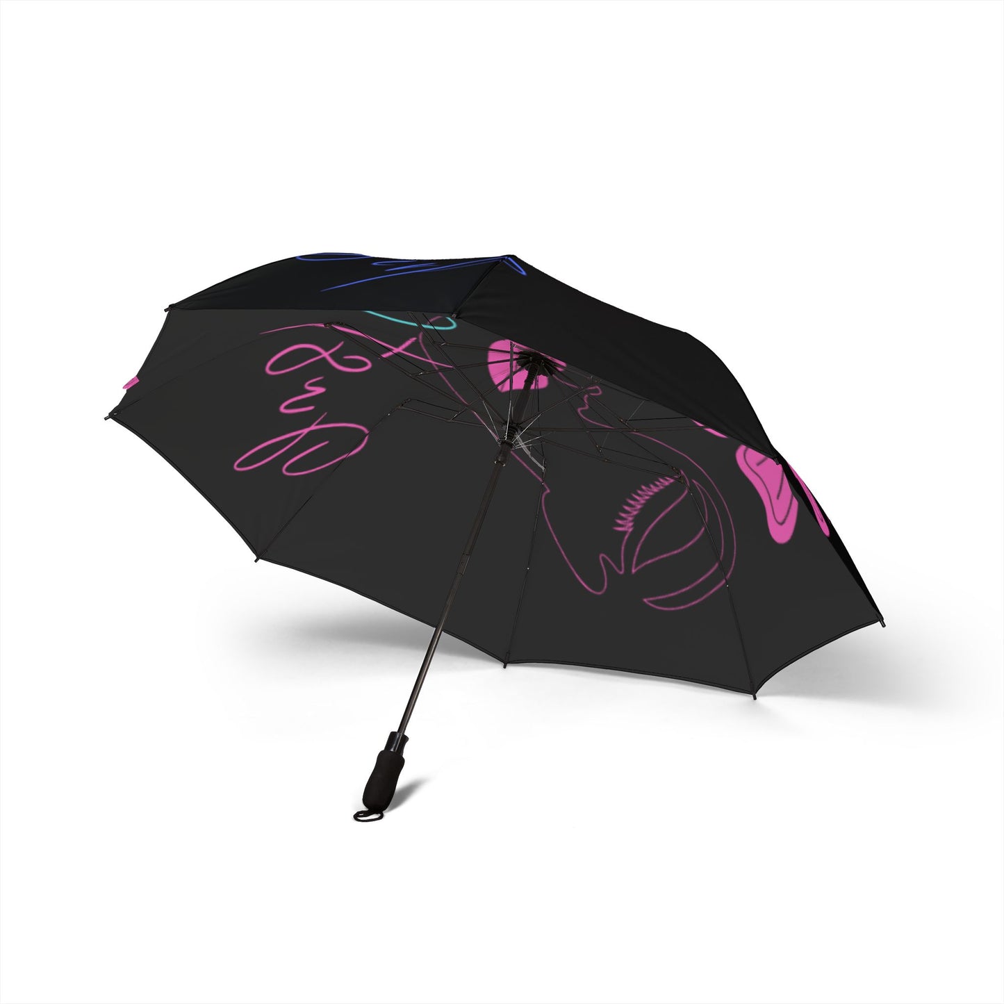 Chic Art Print Umbrella | Semi-Automatic Foldable Umbrella for Rainy Days, Stylish Travel Accessory, Gift for Her, Unique Fashion Statement